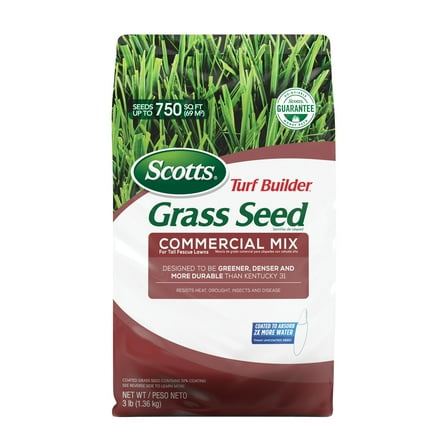 Scotts Turf Builder Grass Seed Commercial Mix for Tall Fescue Lawns, 3 lbs.