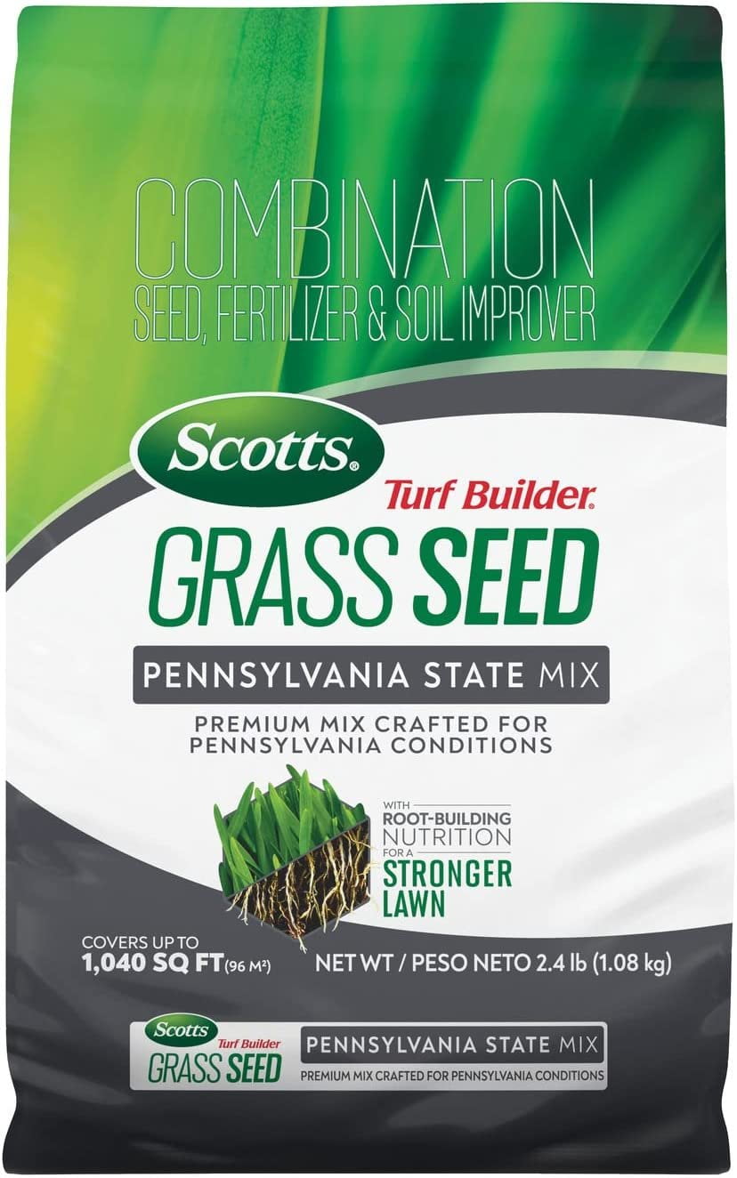 Scotts Turf Builder Grass Seed Pennsylvania State Mix is a Premium Mix Crafted for Pennsylvania Conditions, 2.4 lb.