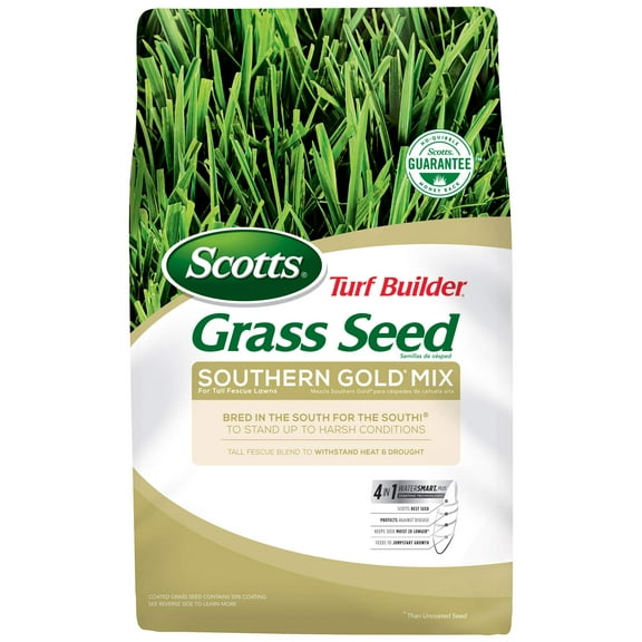 Scotts Turf Builder Grass Seed Southern MVR1Gold Mix for Tall Fescue Lawns, Stands Up to Harsh Conditions, 7 lbs
