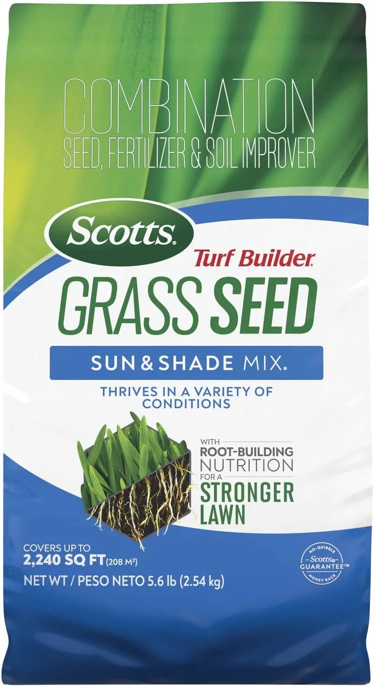 Scotts Turf Builder Grass Seed Sun & Shade Mix thrives in a Variety of