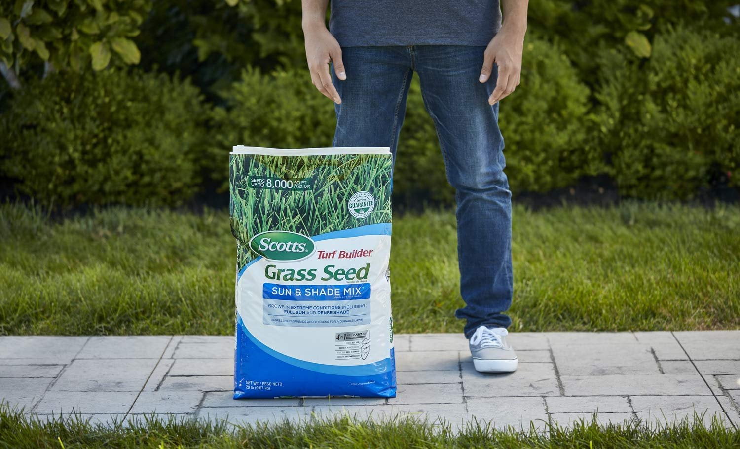 Scotts Turf Builder Grass Seed Sun and Shade Mix, 20 lb. Grows in