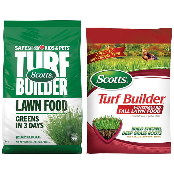 Scotts Turf Builder Lawn Food and WinterGuard Fall Lawn Food, Small Lawn Bundle