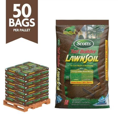 Scotts Turf Builder LawnSoil, Soil Plus Lawn Fertilizer, Bulk Top Soil Pallet, 75 cu. ft.