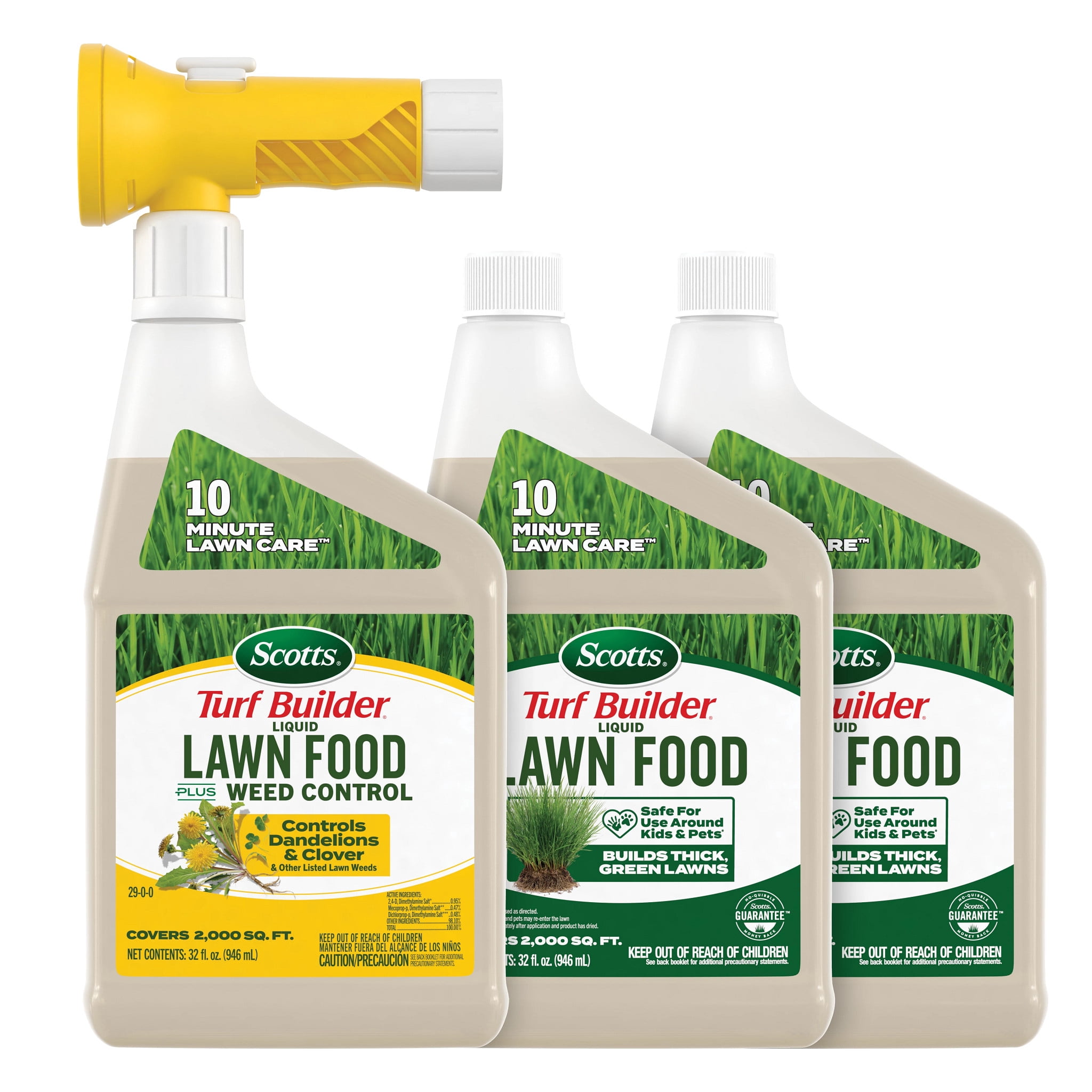 Scotts Turf Builder Liquid Lawn Food Plus Weed Control and Liquid Lawn Food (3-Pack)