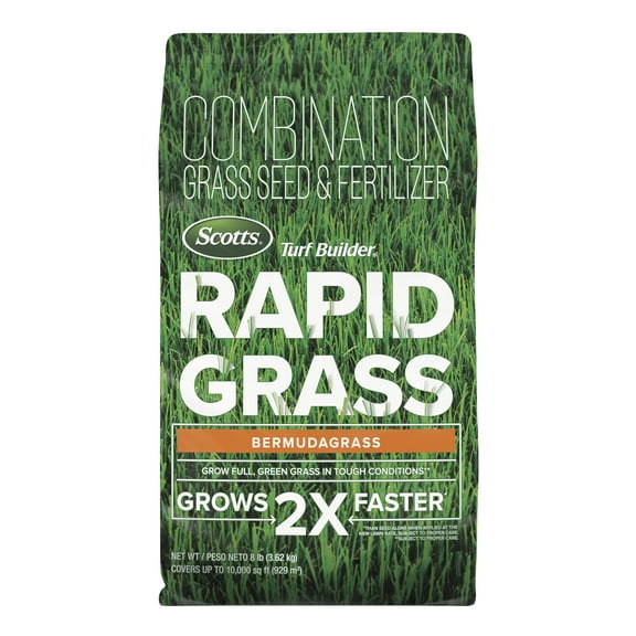 Scotts Turf Builder Rapid Grass Bermudagrass, Grass Seed and Fertilizer, 8 lbs.