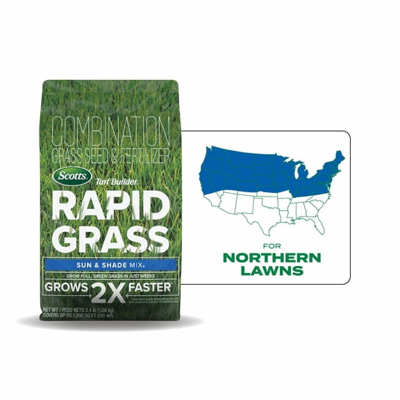 Scotts Turf Builder Rapid Grass Sun and Shade Mix, 2.4 lb., Seed & Fertilizer