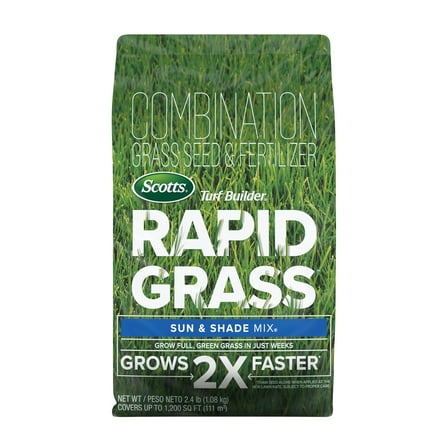 Scotts Turf Builder Rapid Grass Sun and Shade Mix, 2.4 lb., Seed & Fertilizer