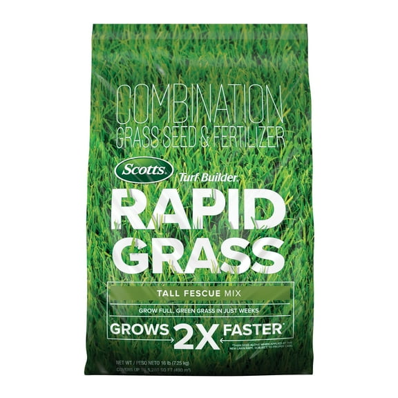 Scotts Turf Builder Rapid Grass Tall Fescue Mix, Grass Seed and Fertilizer, 16 lbs.