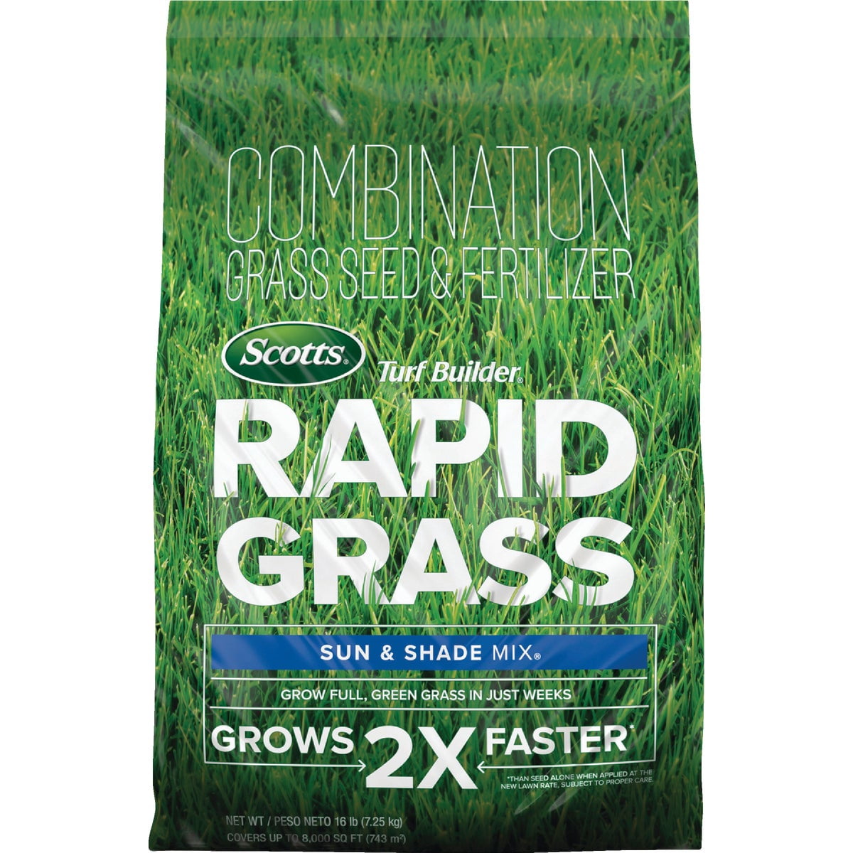 Scotts Turf Builder Rapid Sun & Shade Grass Seeds, 16 lbs - Fast Growing