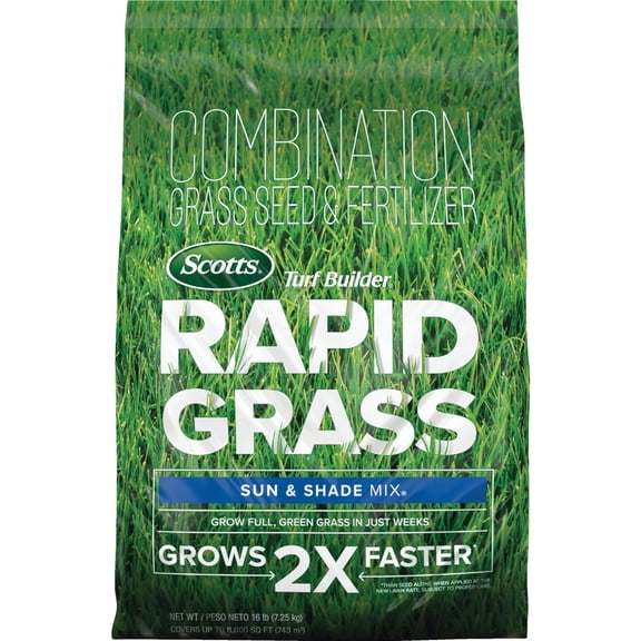 Scotts Turf Builder Rapid Sun & Shade Grass Seeds, 16 lbs - Fast Growing
