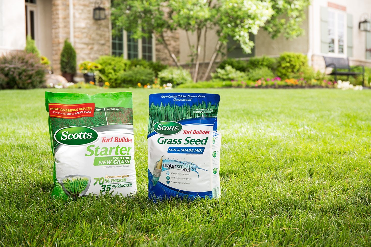 Scotts Turf Builder Starter Food for New Grass - Lawn Fertilizer - 15 lb, Covers 5,000 sq ft — Outdoor & Indoor Plant Use, Easy Application