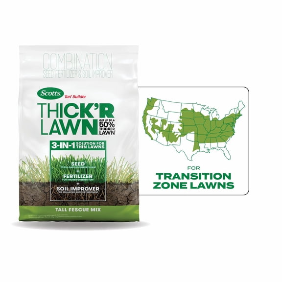Scotts Turf Builder Thick'R Lawn Tall Fescue Mix, Thickens Thin Grass, 40 lbs.