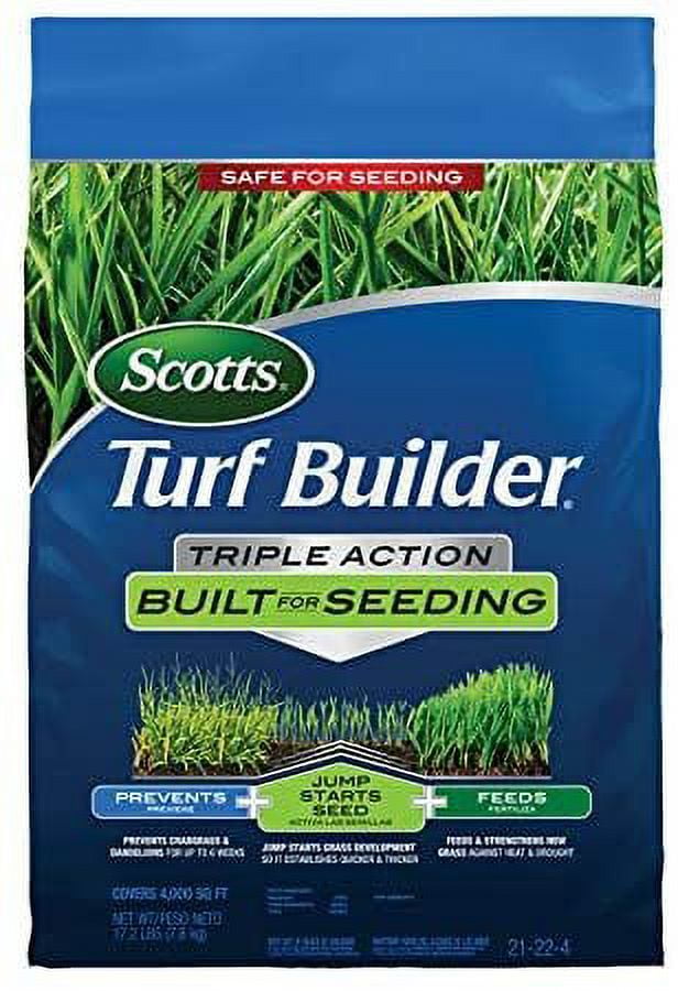 Scotts Turf Builder Triple Action Seeds & Weeds 21-22-4 Lawn Fertilizer 4000 sq. ft. for Multip - Case of: 1;