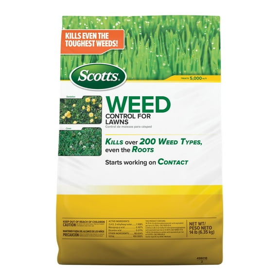 Scotts Weed Control for Lawns, Controls Over 200 Weed Types, 5,000 sq. ft., 14 lbs.
