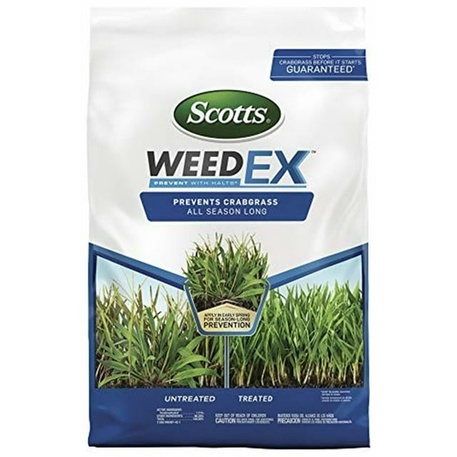 Scotts WeedEx Prevent with Halts All Season Long Weed Killer, Treats up to 5,000 sq. ft., 10 lb