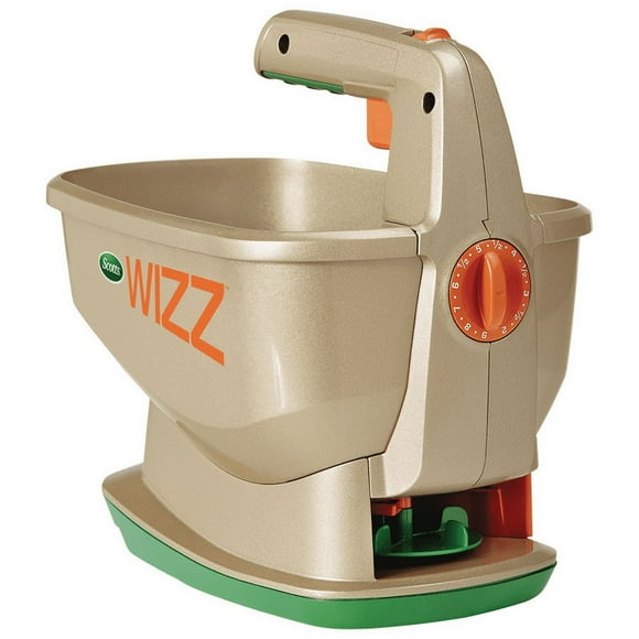 Scotts Wizz Spreader for Grass Seed, Fertilizer, Salt and Ice Melt, Holds up to 2,500 sq. ft. of Product