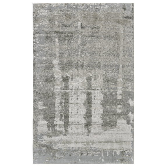 Scottsboro Acrylic Pour Watercolor Rug, Gray/Light Taupe, 8ft x 11ft Area Rug