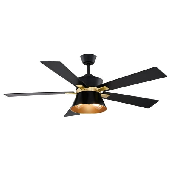 Scottsdale Black and Gold Mid-Century Modern 52-in. Ceiling Fan with LED Light Kit and Remote