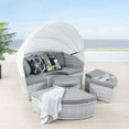 thumbnail image 1 of Modway Scottsdale Canopy Outdoor Patio Daybed in Light Gray Gray, 1 of 5