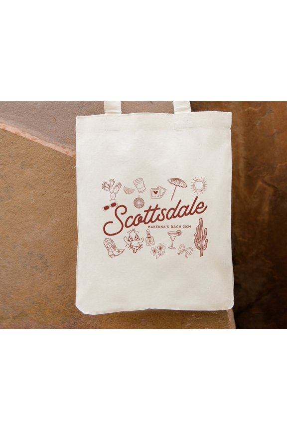 Scottsdale Hand Drawn Trendy Bachelorette Tote Club Bachelorette Aesthetic Bach Tote Bubbl