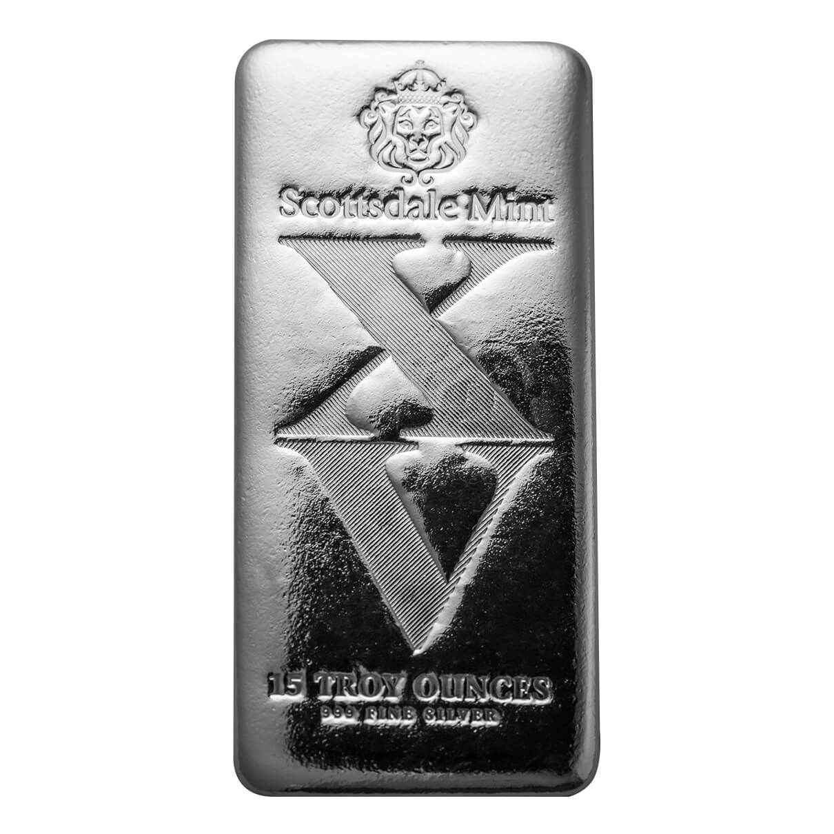 15 oz .999 Fine Silver Cast Bar - Scottsdale Mint Imperium Collection XV