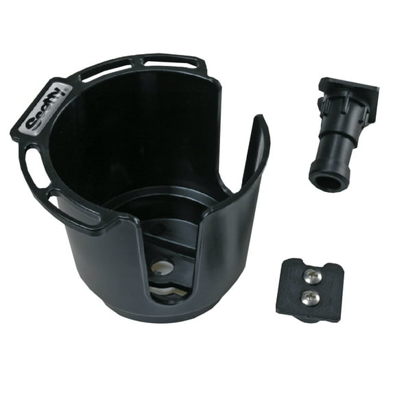 Scotty 311 Drink Holder w/Bulkhead/Gunnel Mount & Rod Holder Post Mount - Black | Bundle of 2 Each