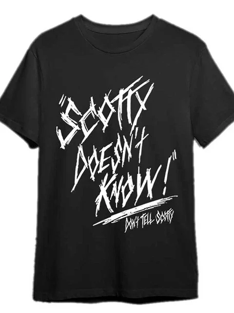 Scotty Does Not Know Black Graphic Statement T-Shirt All Size S-5XL