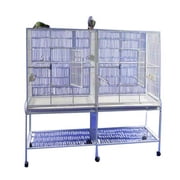 64"x21" Double Flight Cage with Divider 6421 Platinum