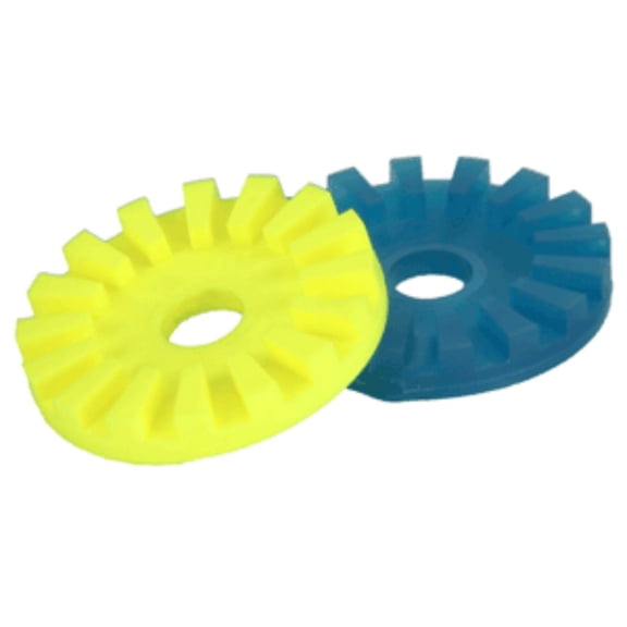 Set of 2 Yellow and Blue Scotty Slip Discs 4"