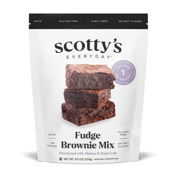 Scotty's Everyday - Keto DEF29 Fudge Brownie Mix - 1g Net carbs, 0g Added Sugar, Gluten-Free, High Fiber - No Nut Flours - 9.05oz, Pack of 1