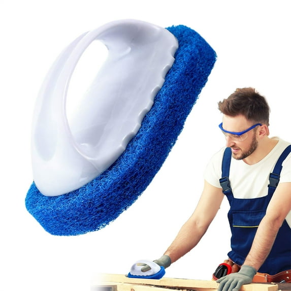 Scouring Pad Brush, Cleaning Brush with Handle, Kitchen Bathtub Toilet Scouring Pad Brush Cleaner, Dish Scrub Brush, Bathroom Brush, Sink Scrub Brush, 1 Pcs, 5.51x3.14x2.17"