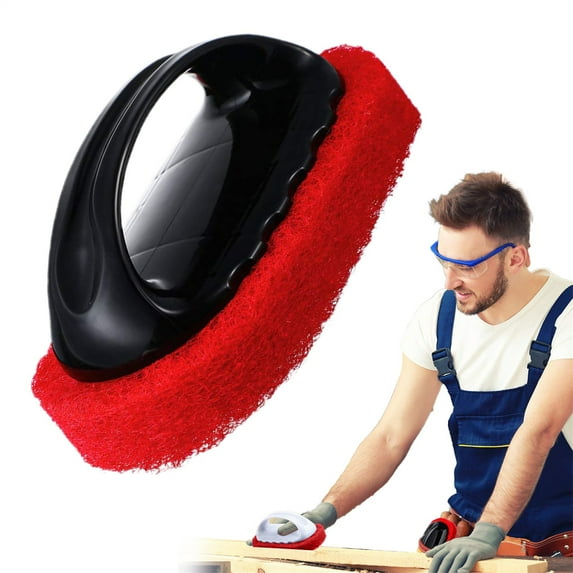 Scouring Pad Brush, Cleaning Brush with Handle, Kitchen Bathtub Toilet Scouring Pad Brush Cleaner, Dish Scrub Brush, Bathroom Brush, Sink Scrub Brush, 1 Pcs, 5.51x3.14x2.17"