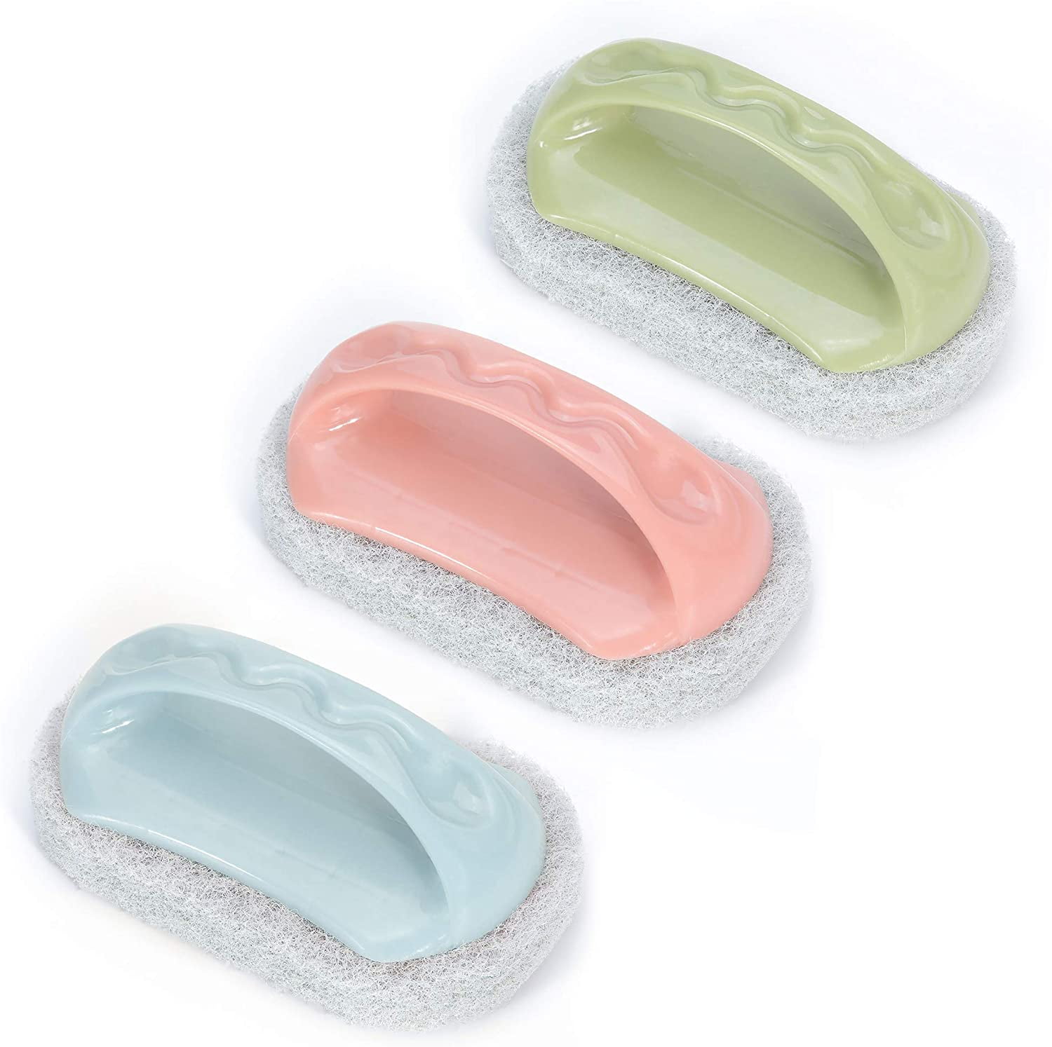 Scouring Pad Brush Cleaning Scrub with Handle Abrasive Pad for Grout