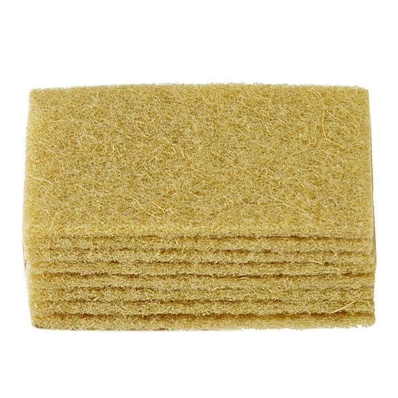 Scouring Pads 10 Pack Sisal Cleaning Scrub Pads for Dishes, Eco-Friendly Coconut Fiber Kitchen Scrubbers for Pans and Pots, Biodegradable - 15*10*0.7cm
