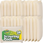 SCRUBIT Scouring Pads, Non-Scratch, White, Multipurpose Cleaning Sponges, 24-Pack