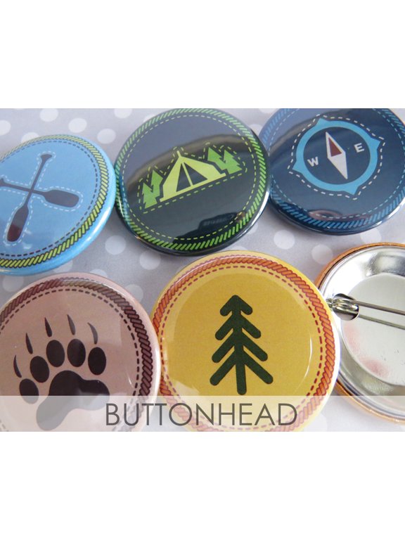 Scout Badges, Merit Badges Pins - Outdoor Nature Camp Badges Pins - Set of 10 - 1.5" Each