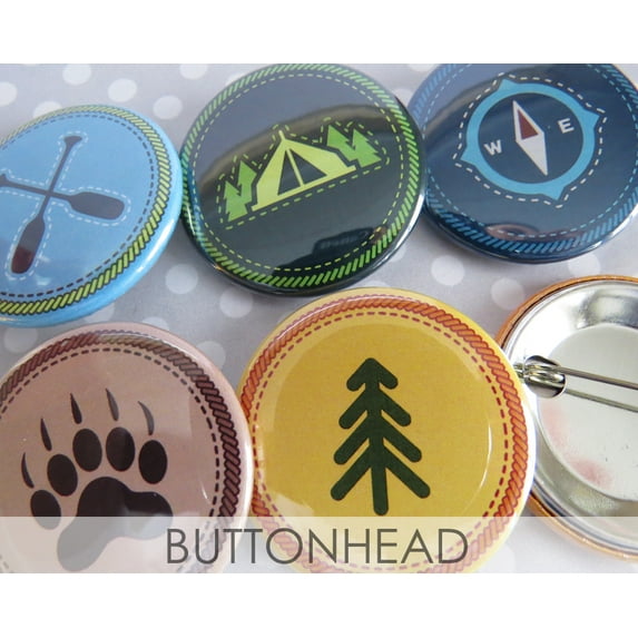 Scout Badges, Merit Badges Pins - Outdoor Nature Camp Badges Pins - Set of 10 - 1.5" Each