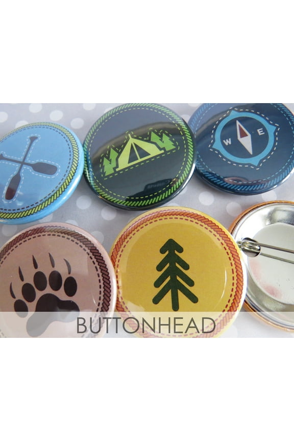 Scout Badges, Merit Badges Pins - Outdoor Nature Camp Badges Pins - Set of 10 - 1.5" Each