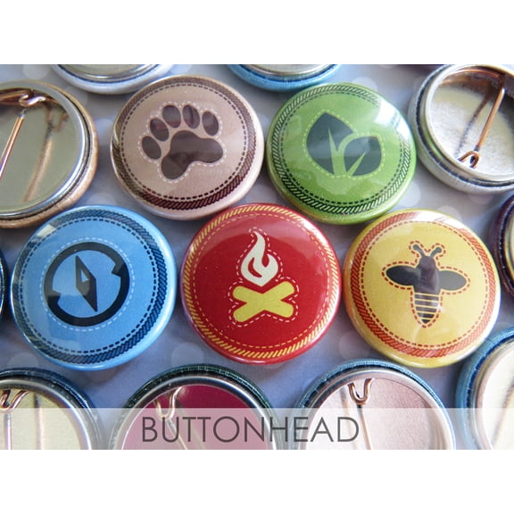 Scout Badges, Merit Badges Pins - Outdoor Nature Camp Badges Pins - Set of 30 Small 1" Mini Pins Multicolor
