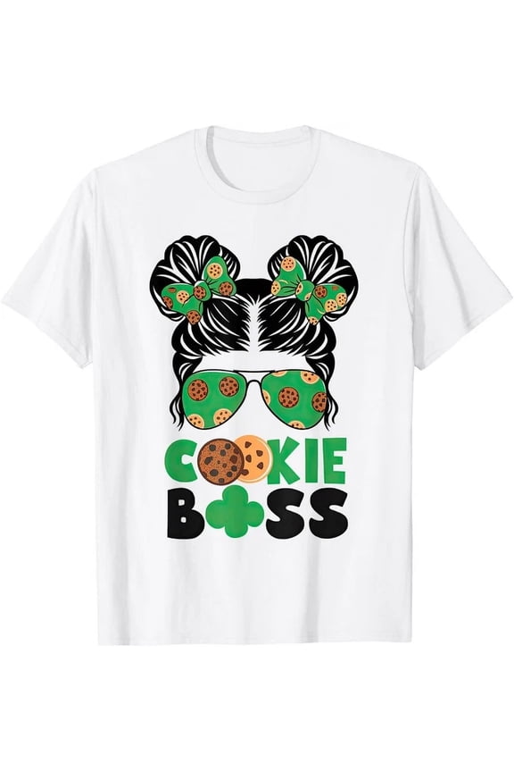 Scout Cookie Boss Girls Kidlife Messy Bun Sunglasses Girls T-Shirt Unisex S-5XL Hot Trending Shirt, Vintage Birthday Gift