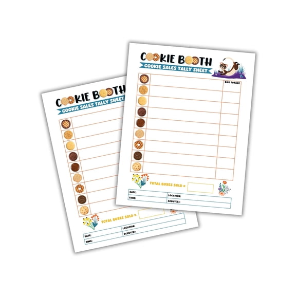 Scout Cookie Sales Tally Goal Sheet 50pk 8.5x11 Ferret Mascot Brownie Flyer Door Hanger Sales Stop Sign Stand Booth Troop Leader