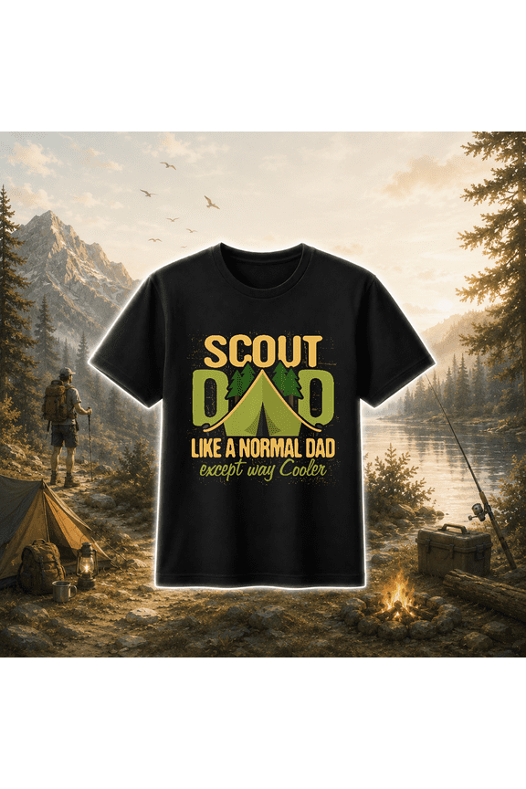 Scout Dad Cub Leader Boy Camping Gift Fun Unisex T-Shirt, S-5XL