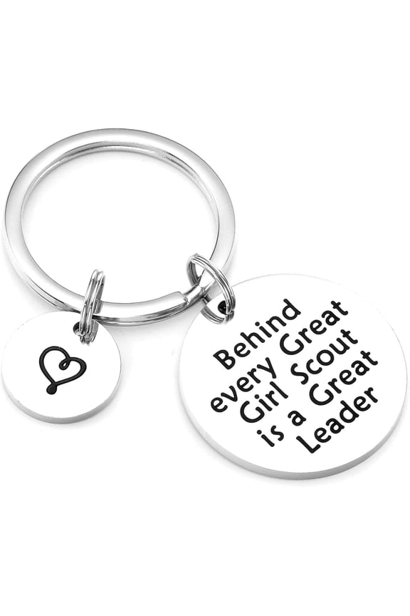 Scout Keychain Behind Every Great Scout is a Great Leader Troop Leader Jewelry Gift