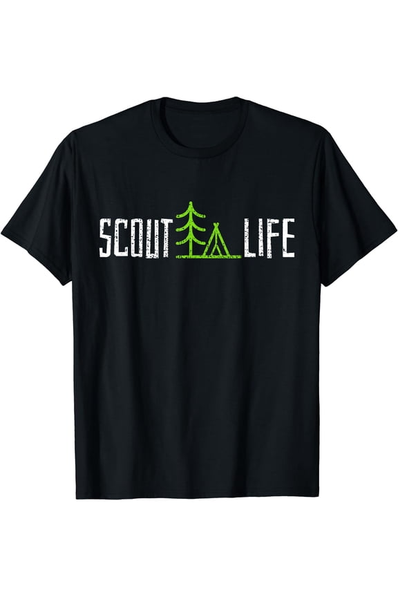 Scout Leader Camping Hiking Gift T-Shirt Black X-Large