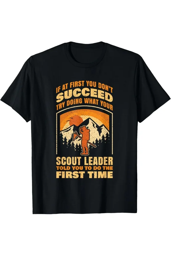 Scout Leader Scouting Lovers Hiking Happy Camper Camp Funny Gift Unisex T-Shirt, up to Size 5XL