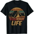 thumbnail image 1 of Scout Life Scouting Lovers Gifts Hiking Happy Camper T-Shirt Black 2X-Large, 1 of 4