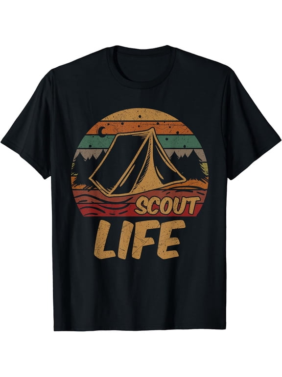Scout Life Scouting Lovers Gifts Hiking Happy Camper T-Shirt Black 2X-Large