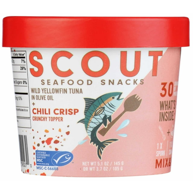 Scout Tuna Snack Kit, Chili Crisp, Wild Yellowfin Tuna + Crunchy Mixin