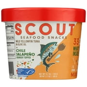 Scout Tuna Snack Kit, Chili Jalapeño, Wild Yellowfin Tuna + Crunchy Mix-in for 33g of Protein on the Go with Spork, 5.1oz Cup