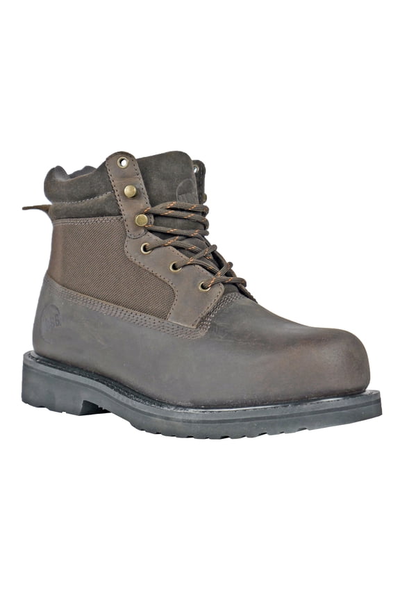 HOSS Men’s Steel Toe Work Boot Slip Resistant EH Scout Brown